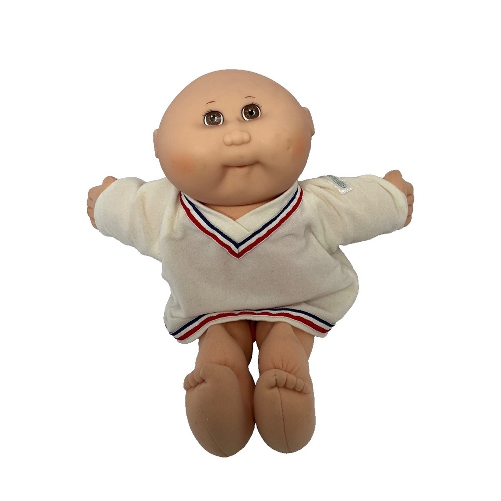 Vintage 80's Cabbage Patch Kids Doll Bald Brown Eyes Baby 12"